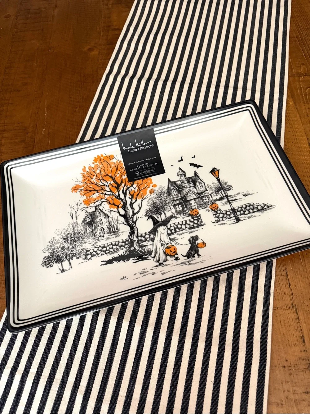 Large Melamine Halloween Serving Platter - 17 1/2  X 10 inches